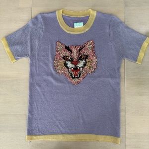 NWT- Sequenced Tiger head blouse